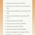 Menu troispalmiersrestaurant Rabat August 2023 384115-676000